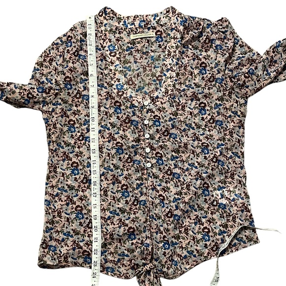 The East Order Sophie Chiffon Tie Front Blouse Multicolor Floral Print Size XS - Picture 15 of 15